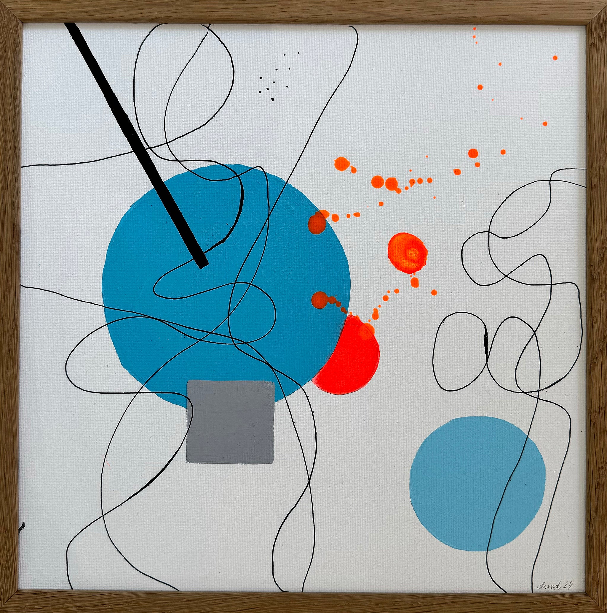 "Bubbles" i ramme med glas 30x30 cm