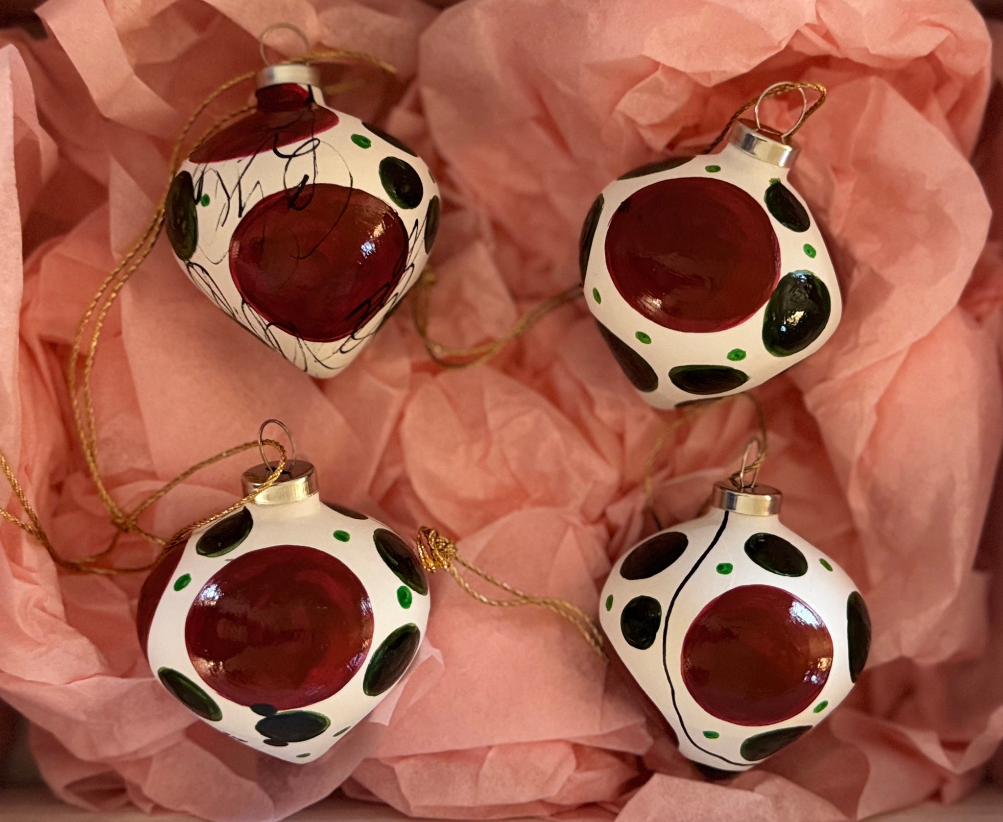 (RESERVERET) Julekugler - Æske m/4 stk.