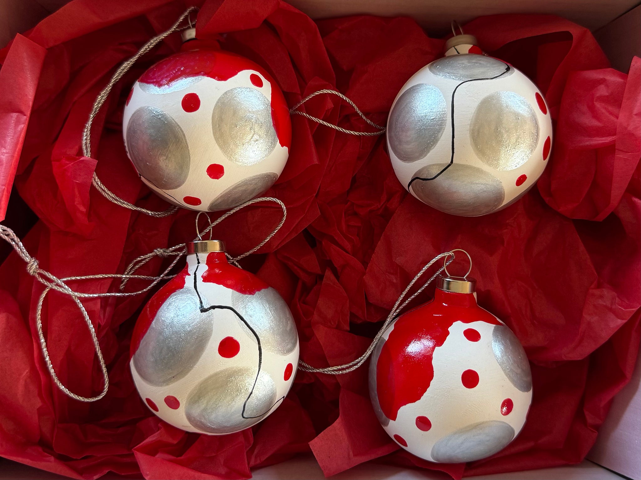 Julekugler - Æske m/4 stk.