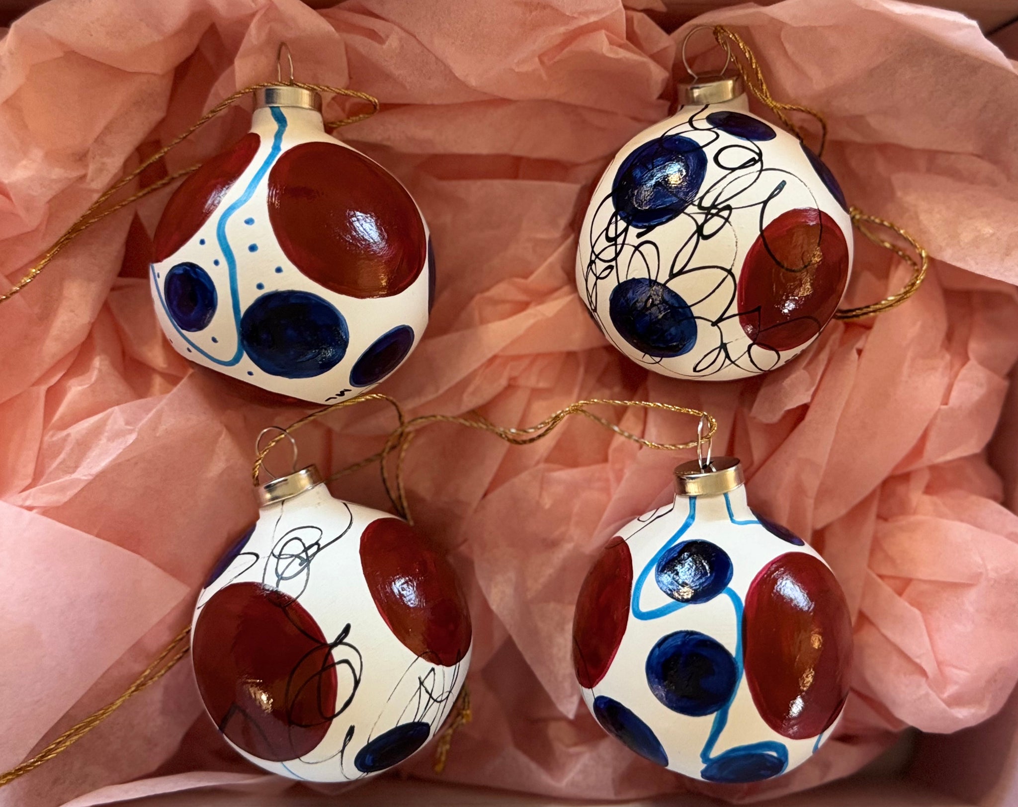 Julekugler - Æske m/4 stk.