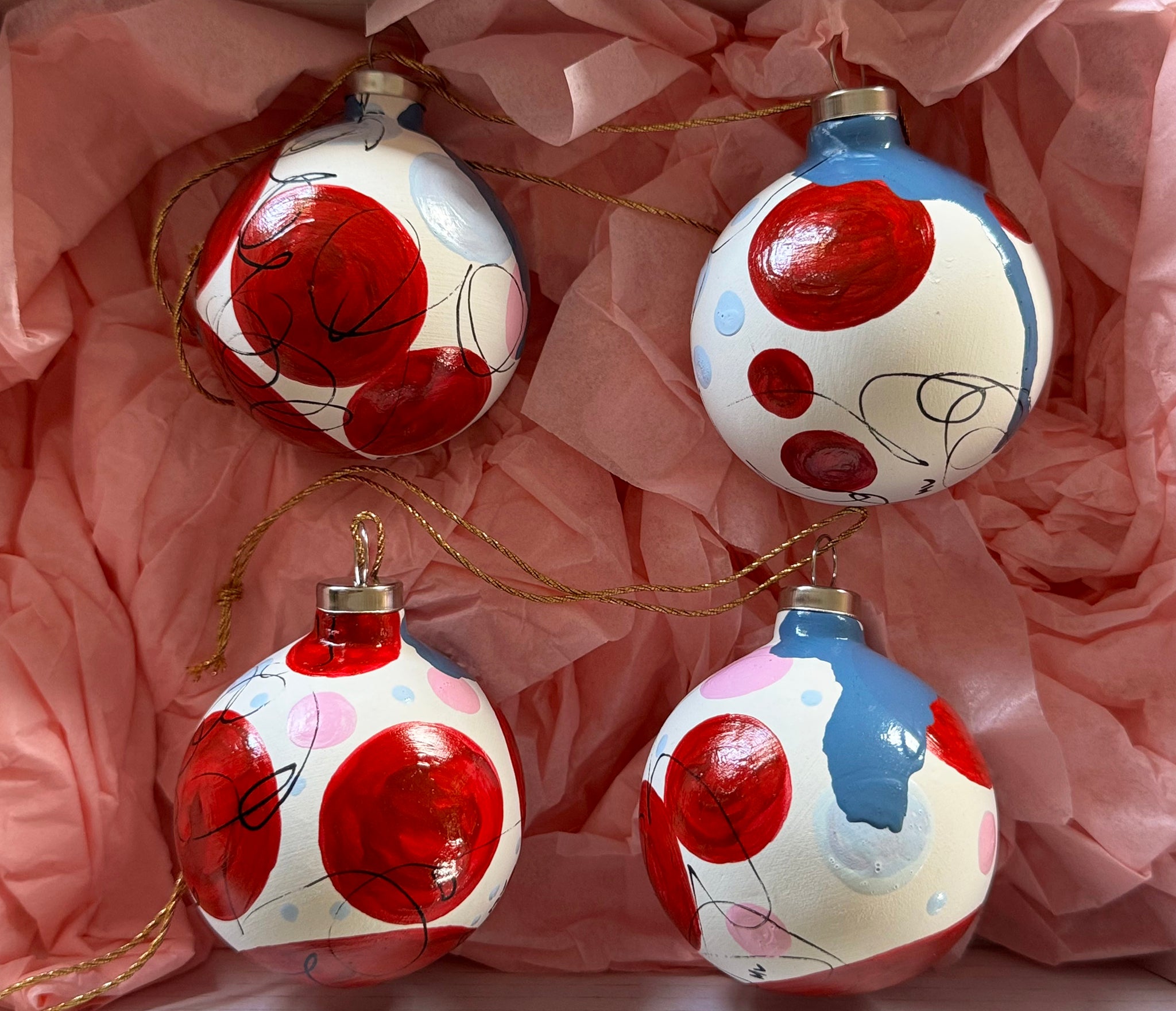 Julekugler - Æske m/4 stk.