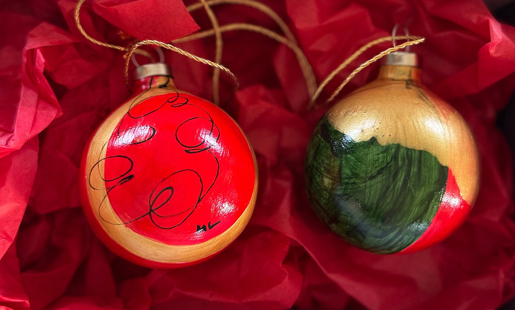 Julekugler - Æske m/2 stk.