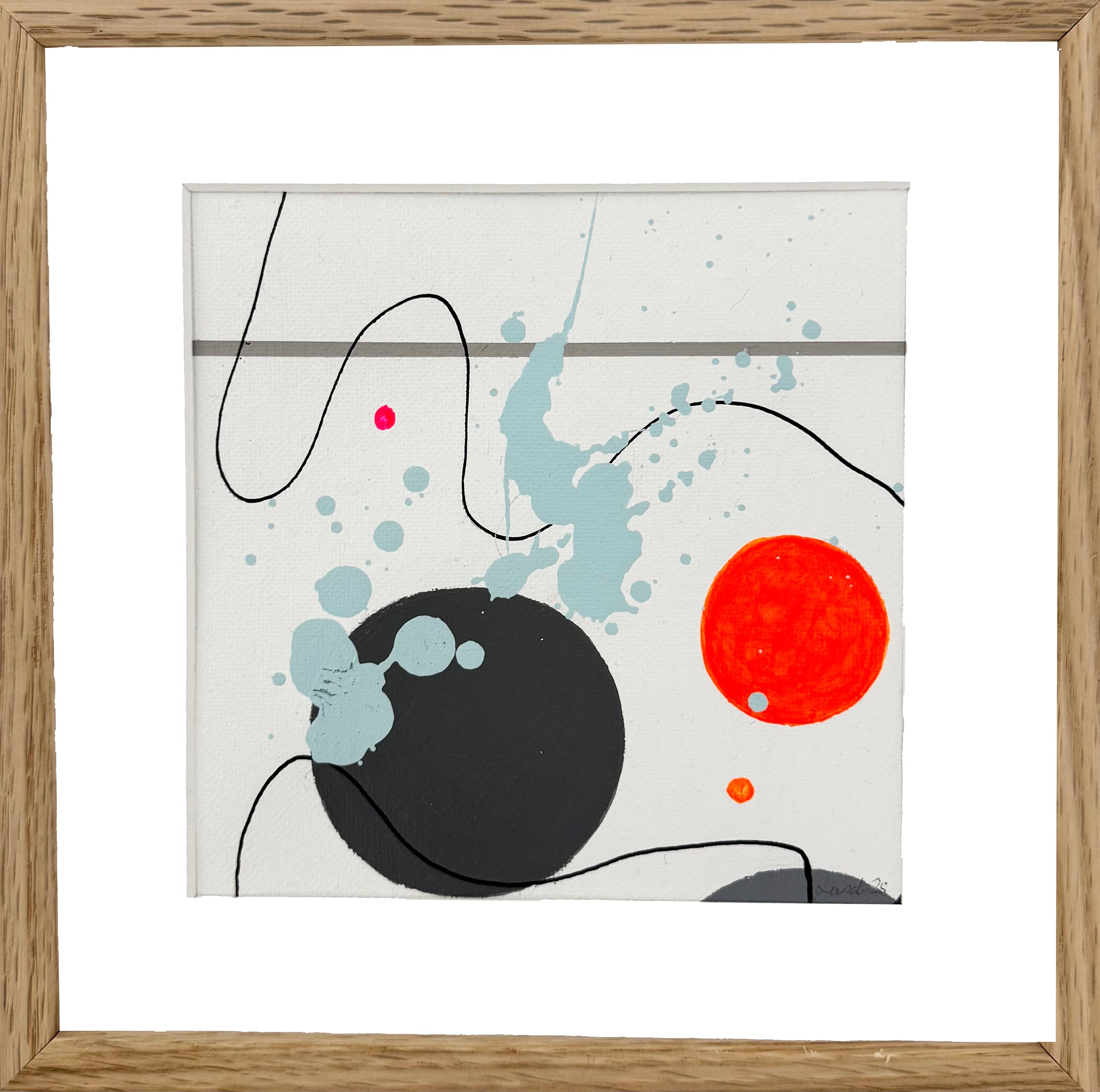 (RESERVERET) Maleri i ramme 20x20 cm