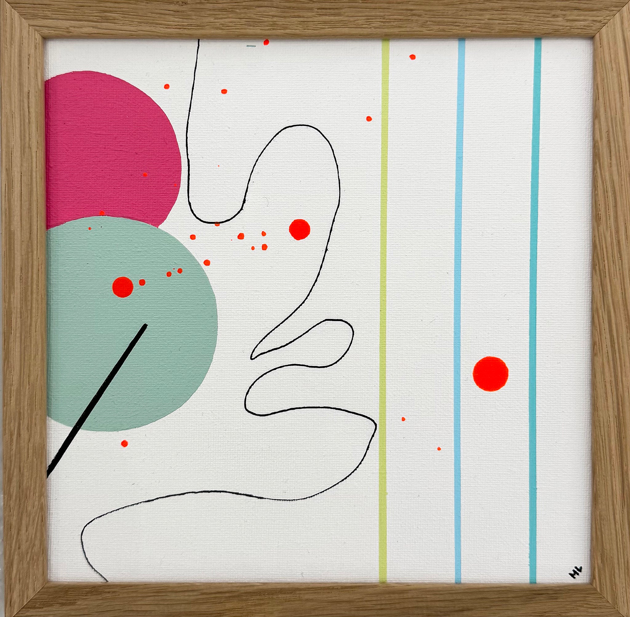 (RESERVERET) Maleri i ramme 20x20 cm